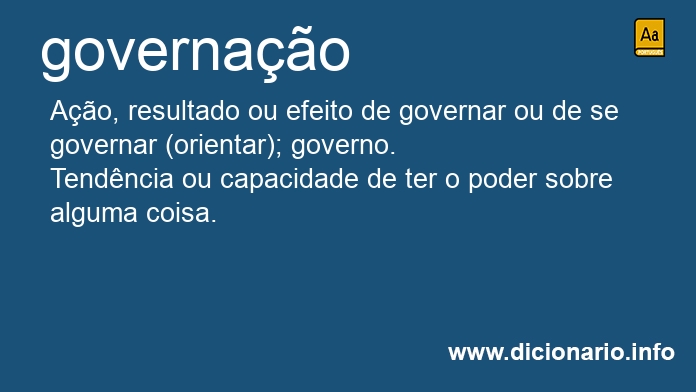 Significado de governao