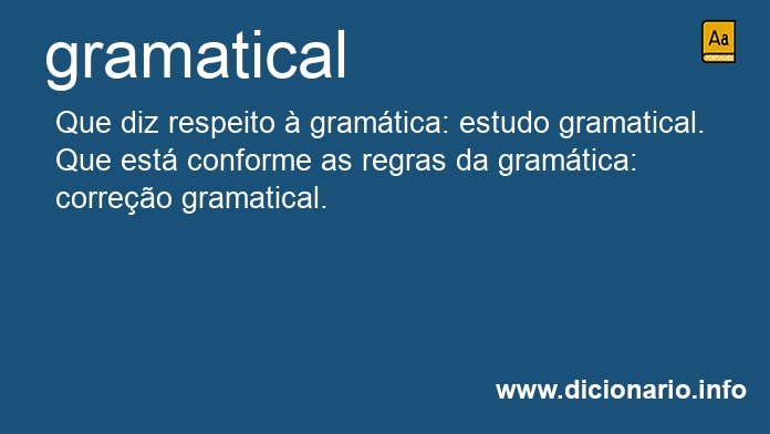 Significado de gramatical