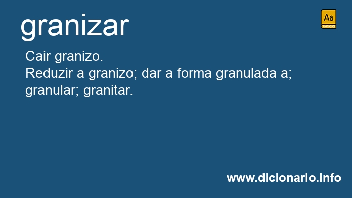 Significado de granizar