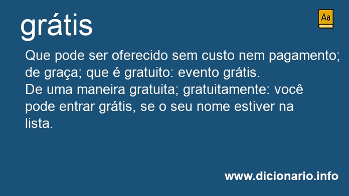 Significado de grtis