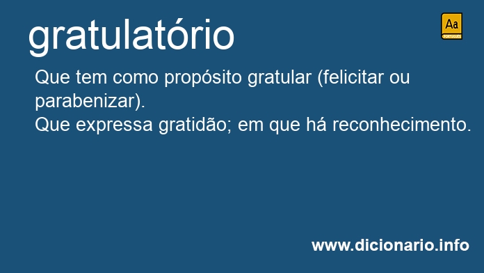 Significado de gratulatria