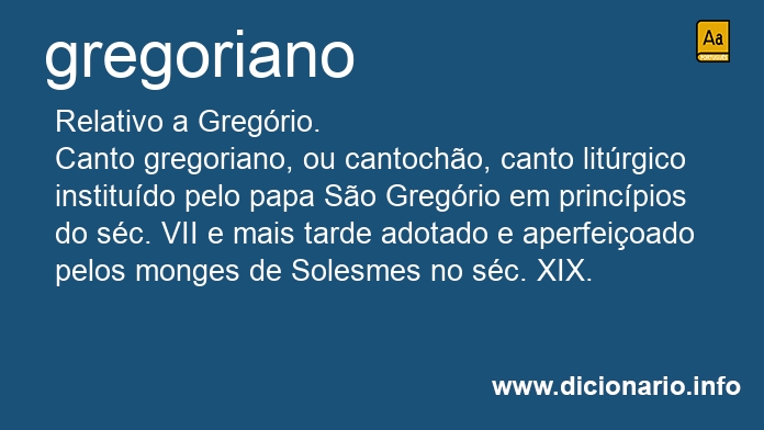 Significado de gregoriano