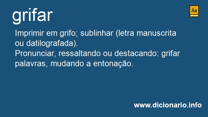 Significado de grifar