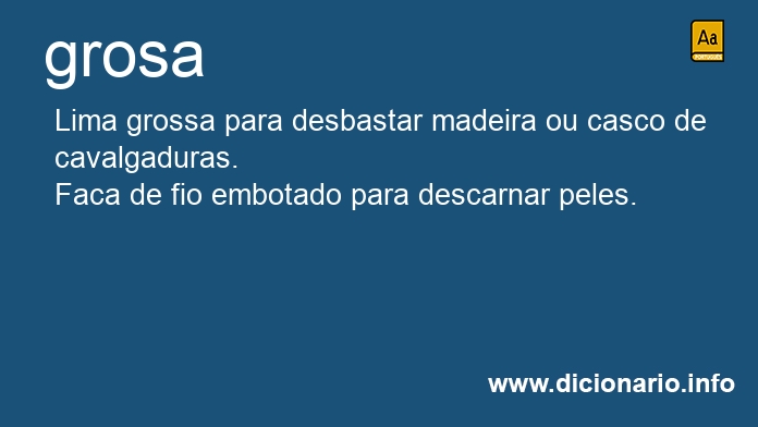 Significado de grosa