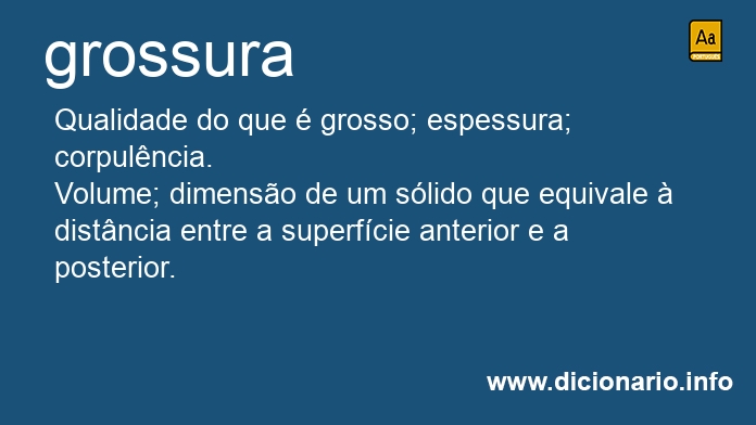 Significado de grossura