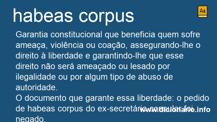 Significado de habeas corpus