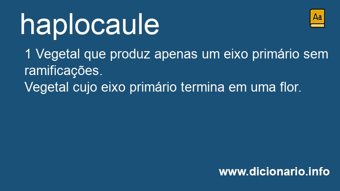 Significado de haplocaule