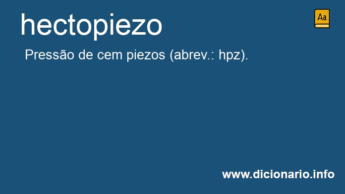 Significado de hectopiezo