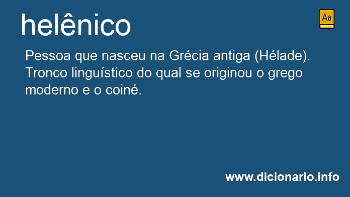 Significado de helnico