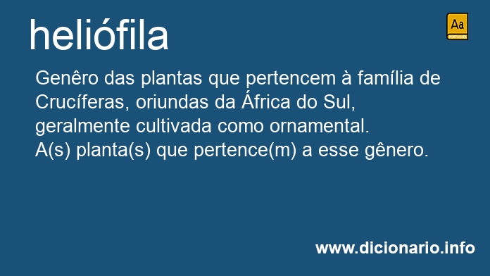 Significado de helifila