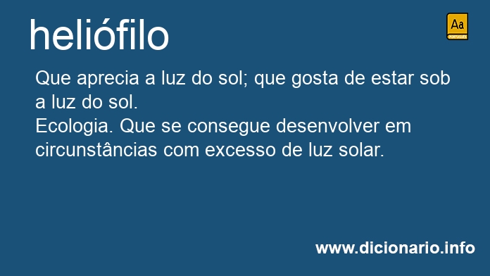 Significado de helifilo