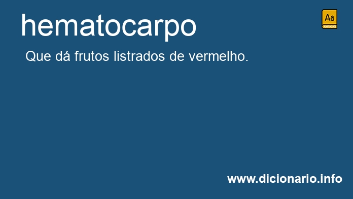 Significado de hematocarpo