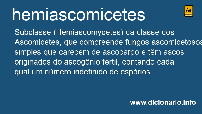 Significado de hemiascomicetes