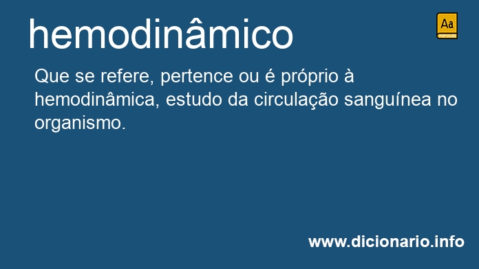 Significado de hemodinmicos