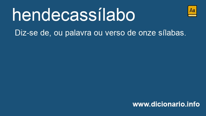 Significado de hendecasslabo