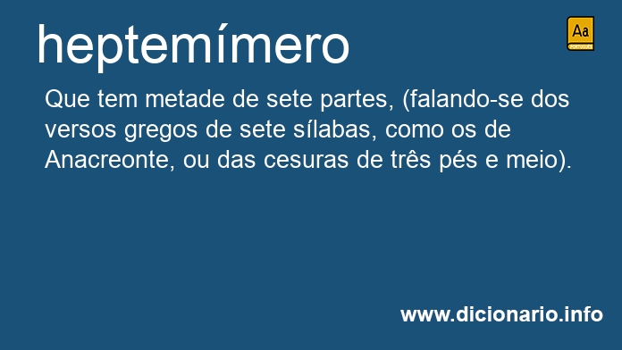 Significado de heptemmero