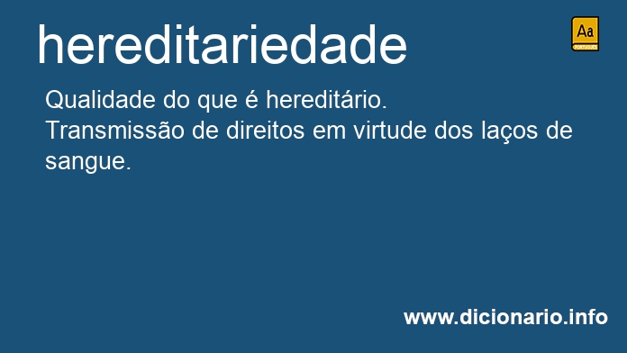 Significado de hereditariedade