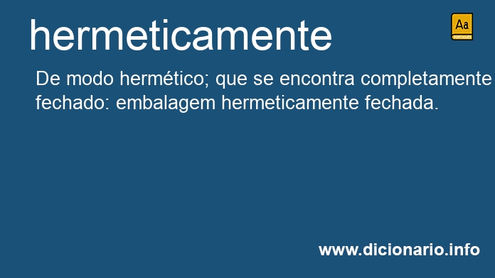 Significado de hermeticamente