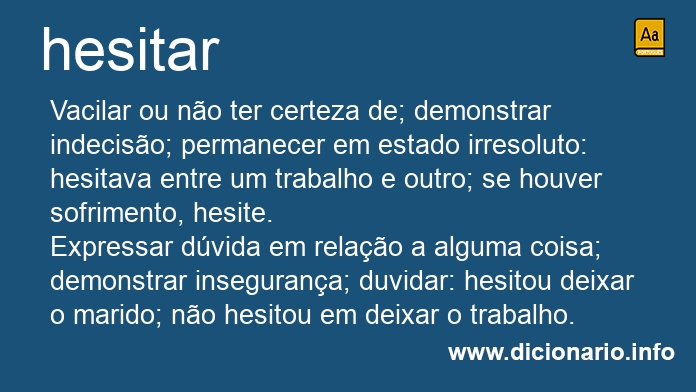 Significado de hesitar