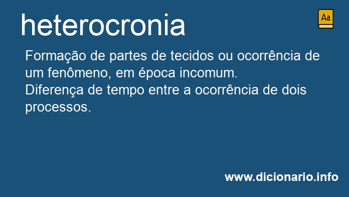 Significado de heterocronia