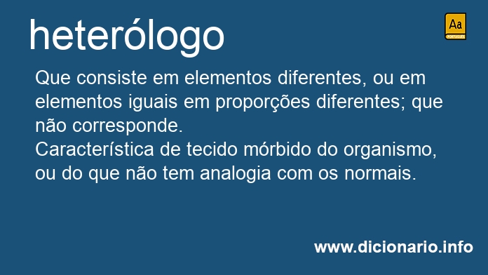 Significado de heterlogo