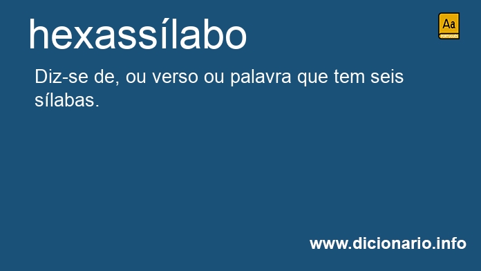 Significado de hexasslabo