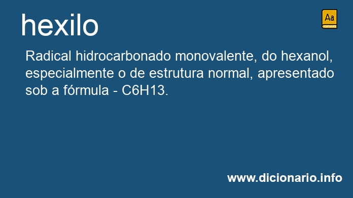 Significado de hexilo
