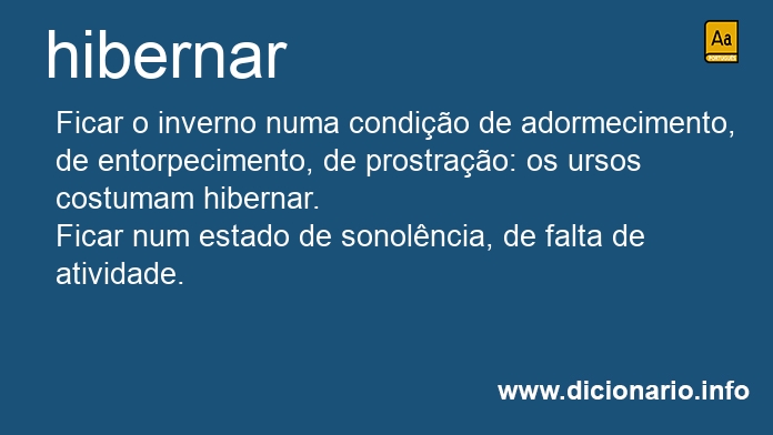 Significado de hibernar