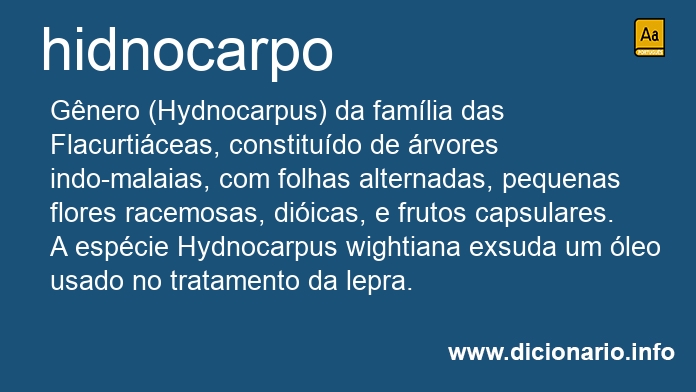 Significado de hidnocarpo