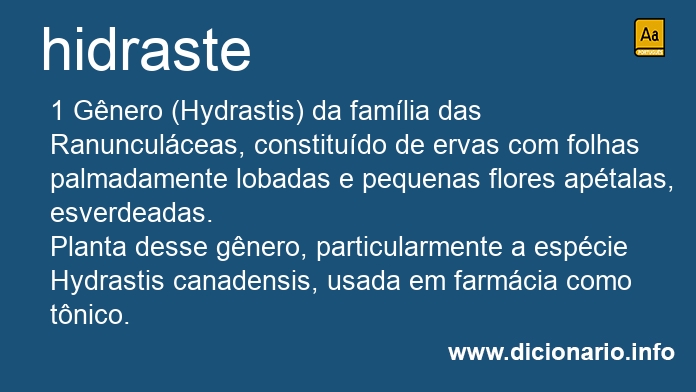 Significado de hidraste