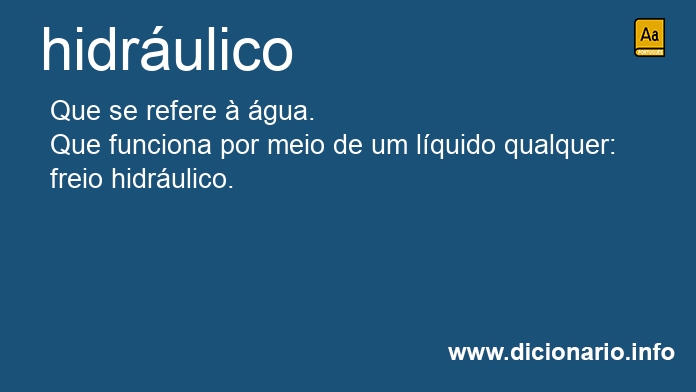 Significado de hidrulicos