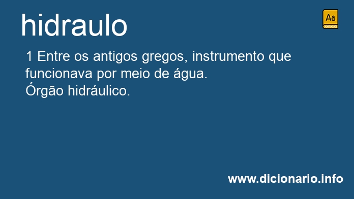 Significado de hidraulo