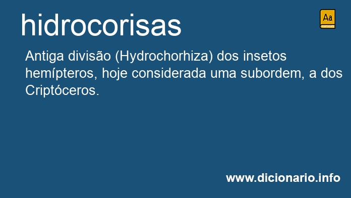 Significado de hidrocorisas