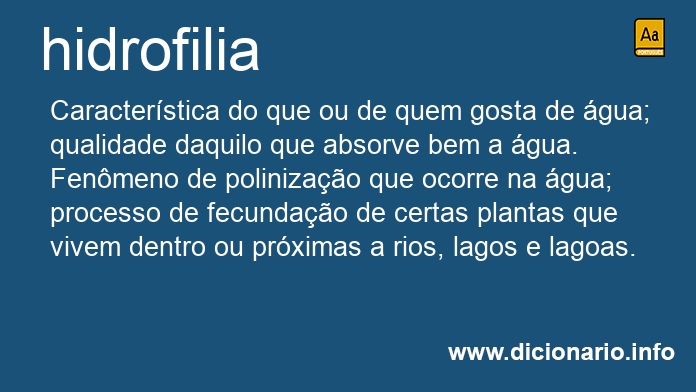 Significado de hidrofilia