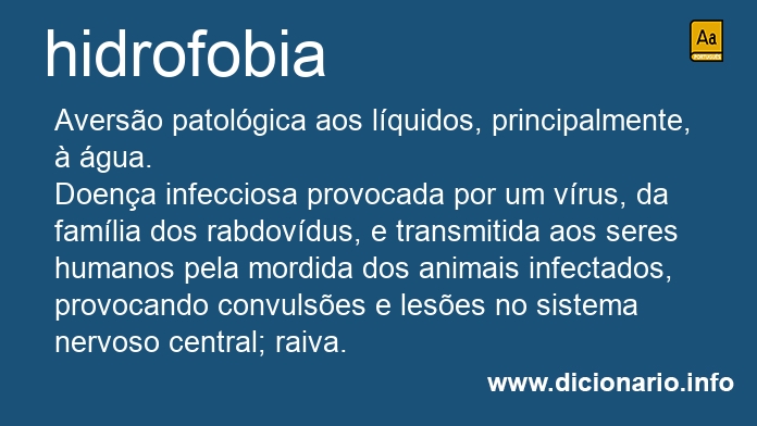 Significado de hidrofobia