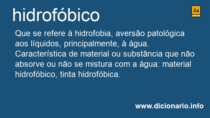 Significado de hidrofbico