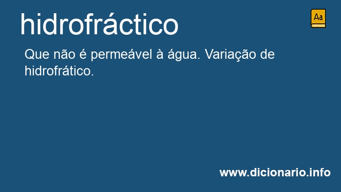 Significado de hidrofrctico