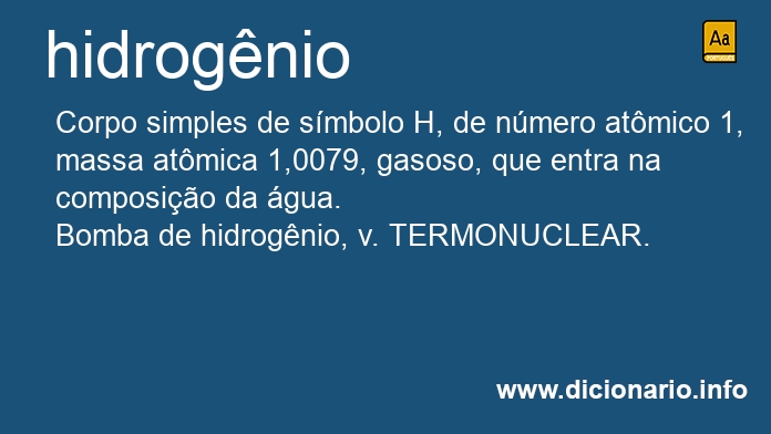 Significado de hidrognio