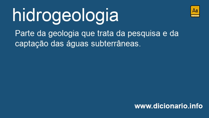 Significado de hidrogeologia