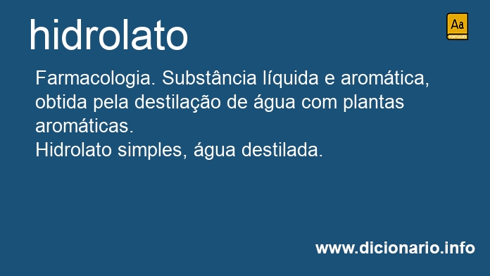 Significado de hidrolatos