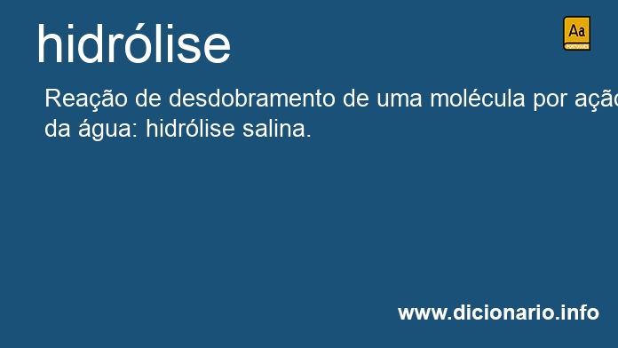 Significado de hidrlise