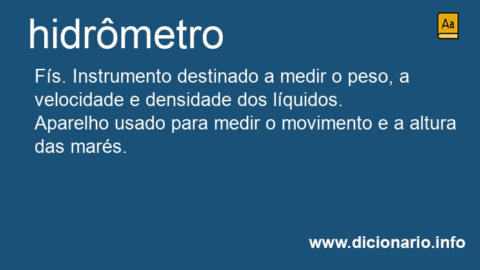 Significado de hidrmetro