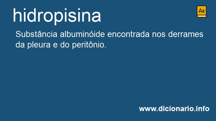 Significado de hidropisina
