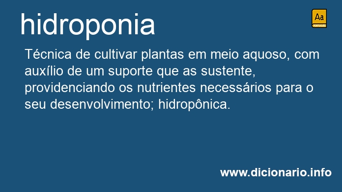 Significado de hidroponias