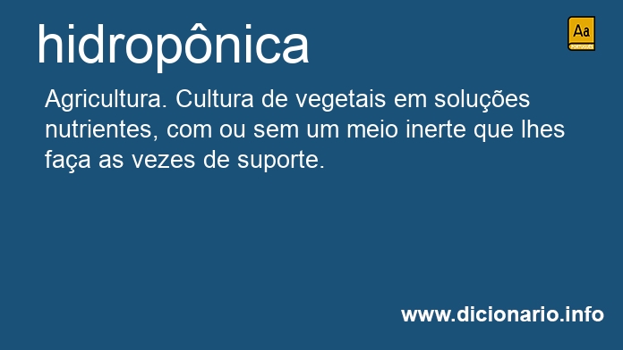 Significado de hidropnica