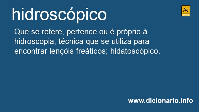 Significado de hidroscpica