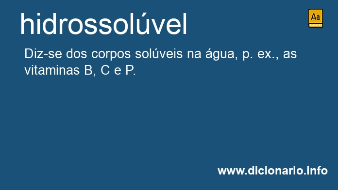 Significado de hidrossolveis