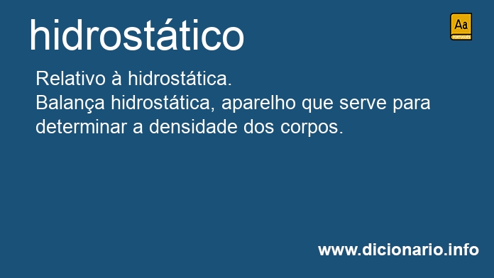 Significado de hidrosttico