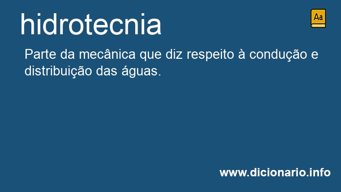 Significado de hidrotecnia