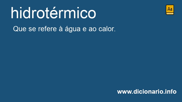 Significado de hidrotrmico